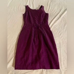 Andrea Jovine 100% linen dress sz 6 purple pockets sleeveless